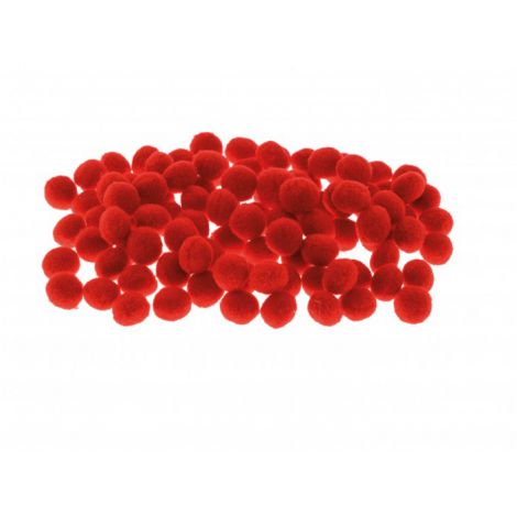 Pompony kreatywne Brewis 1cm Czerwone, 100szt - 2